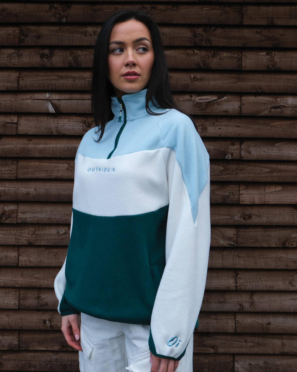 Side view of OutsideIn Coastal Wave Fleece