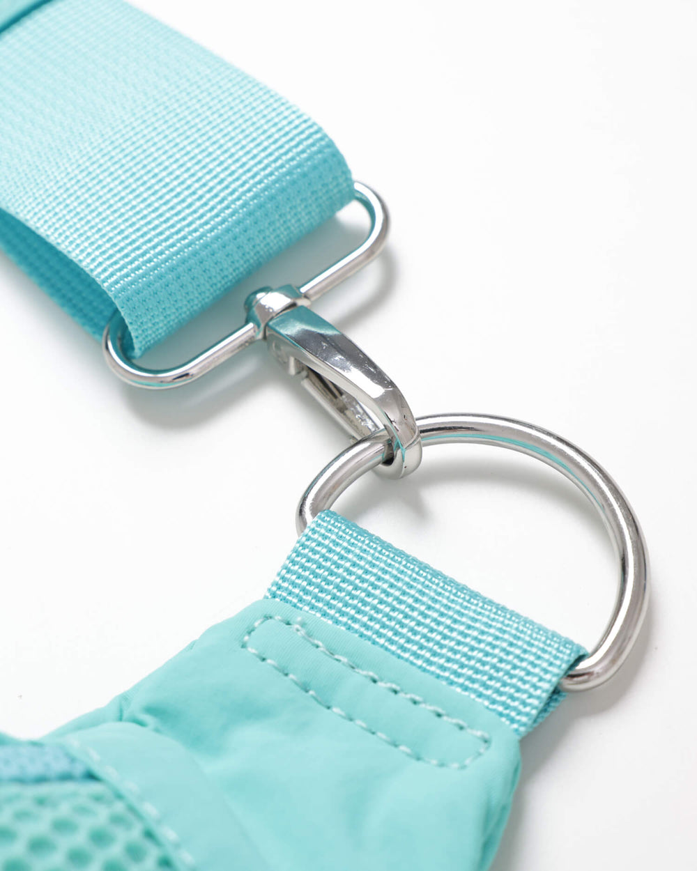 Close up of OutsideIn Turquoise Blue Bum Bag