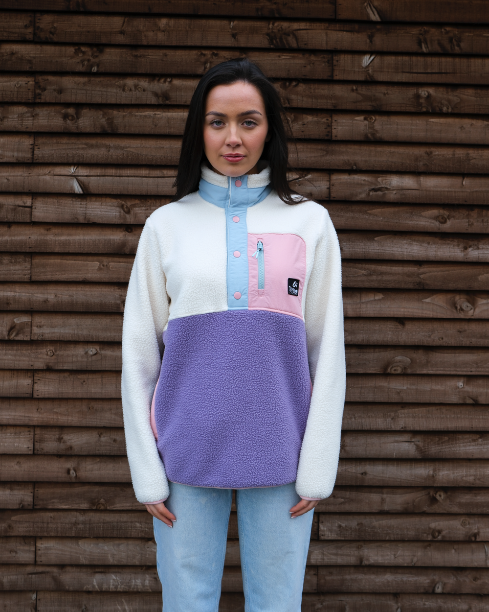 OutsideIn Candy Purple Button Up Women's Borg Fleece
