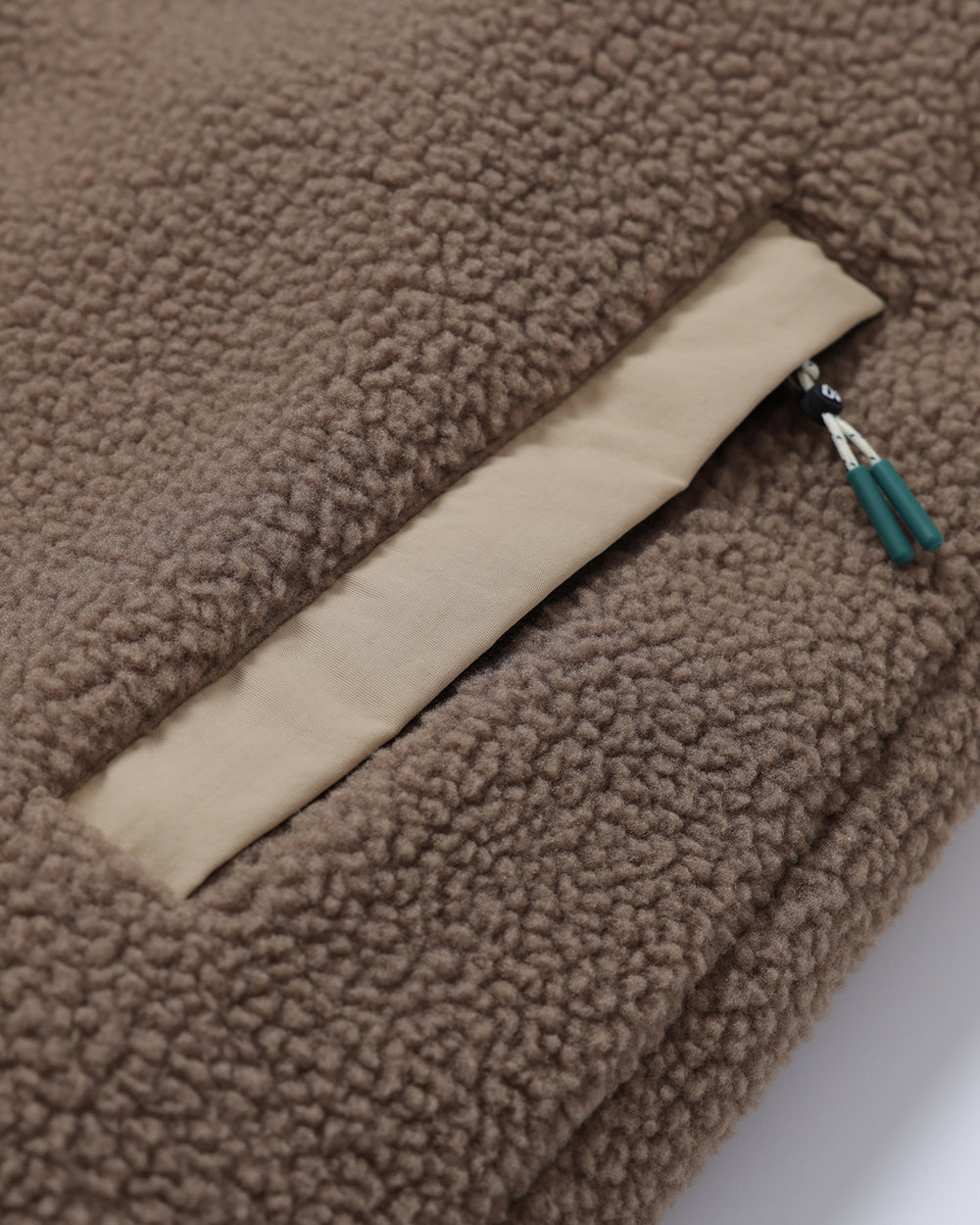 Unisex Chestnut Button Up Brown Borg Fleece Pocket