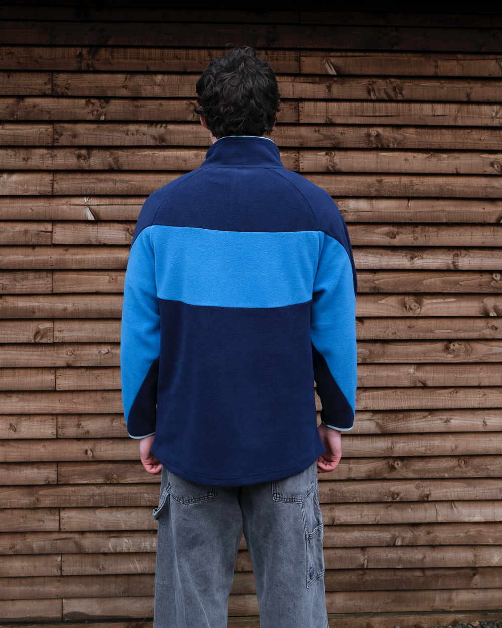Unisex OutsideIn Atlantic Wave 1/4 Zip Fleece back view