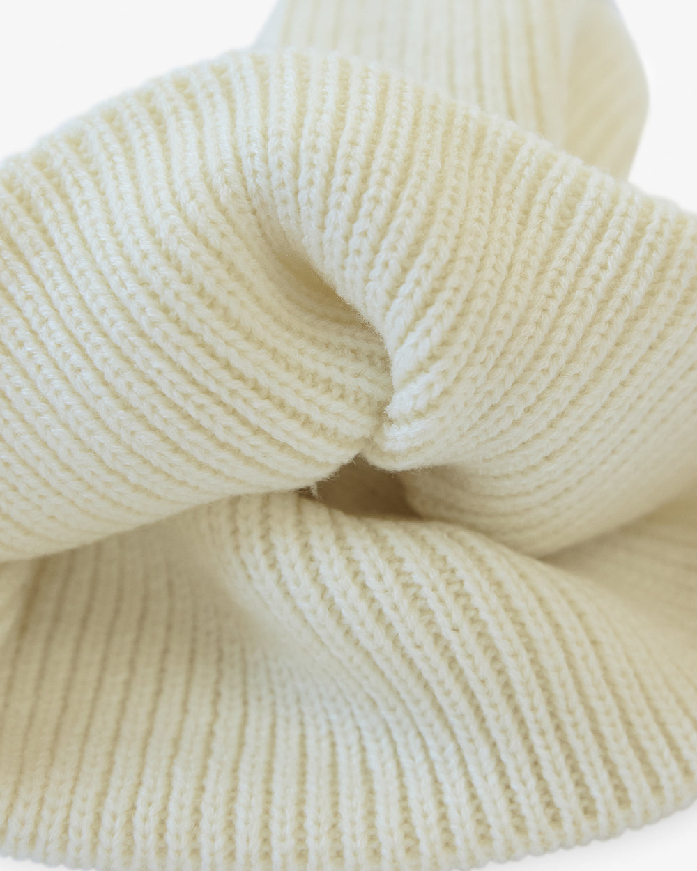 OutsideIn Vanilla_Ribbed_Beanie, close view-2