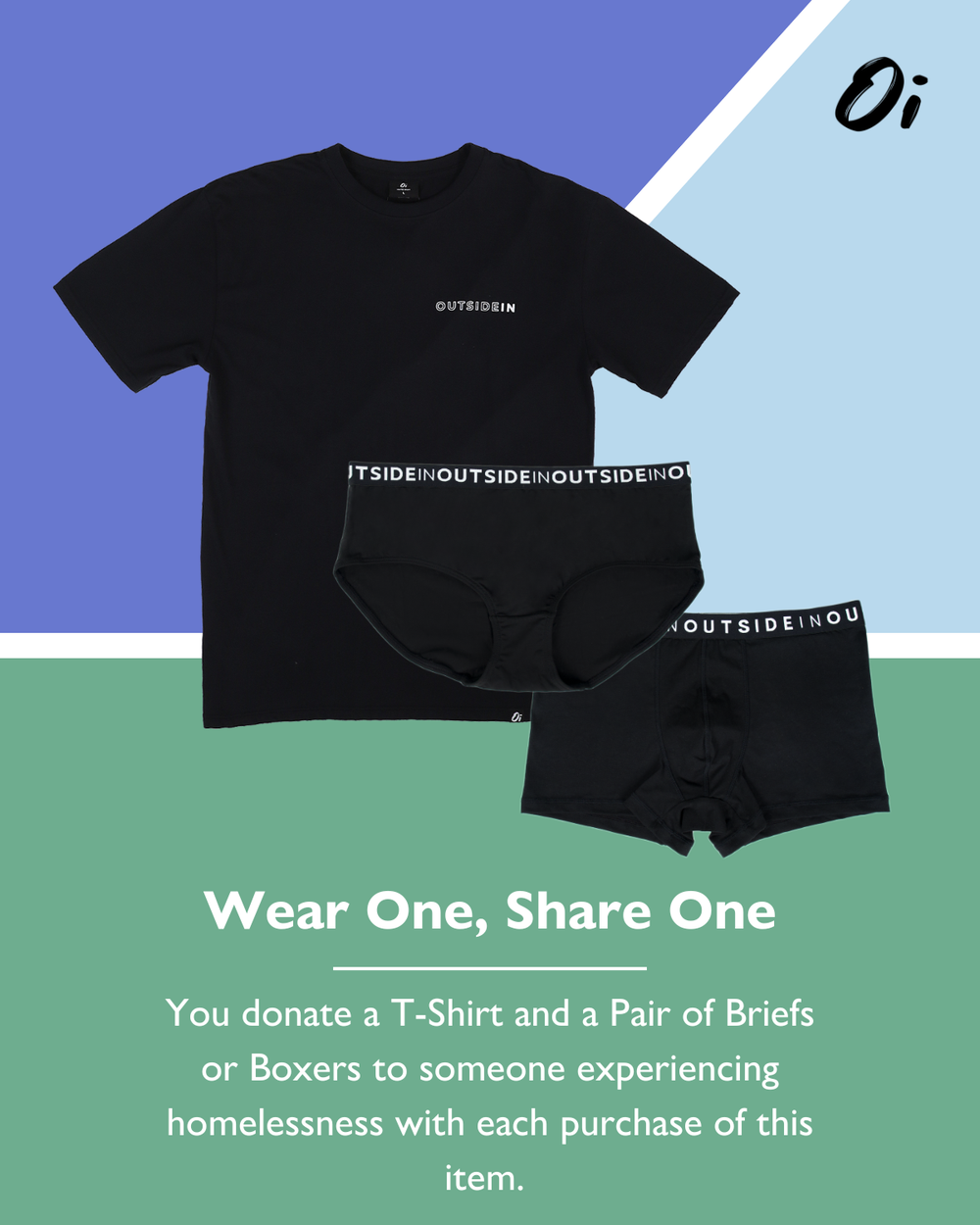Outside In Wear One, Share One informational image