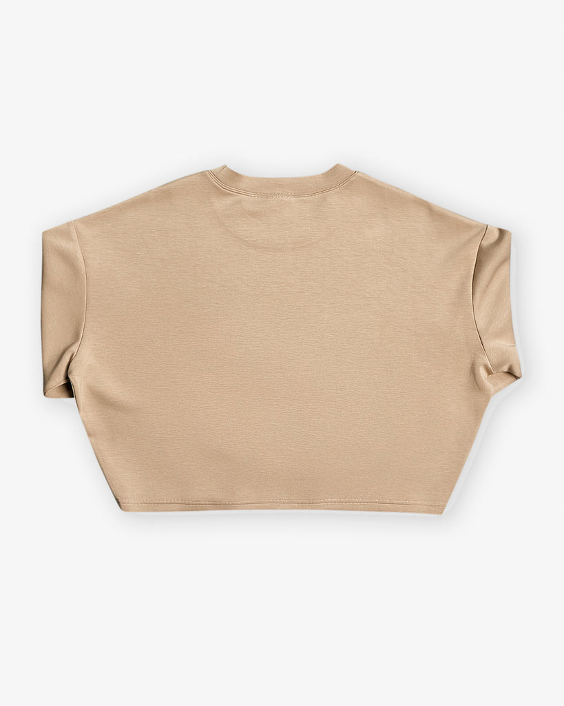 Women’s wheat cropped sweatshirt with 3/4 length cut
