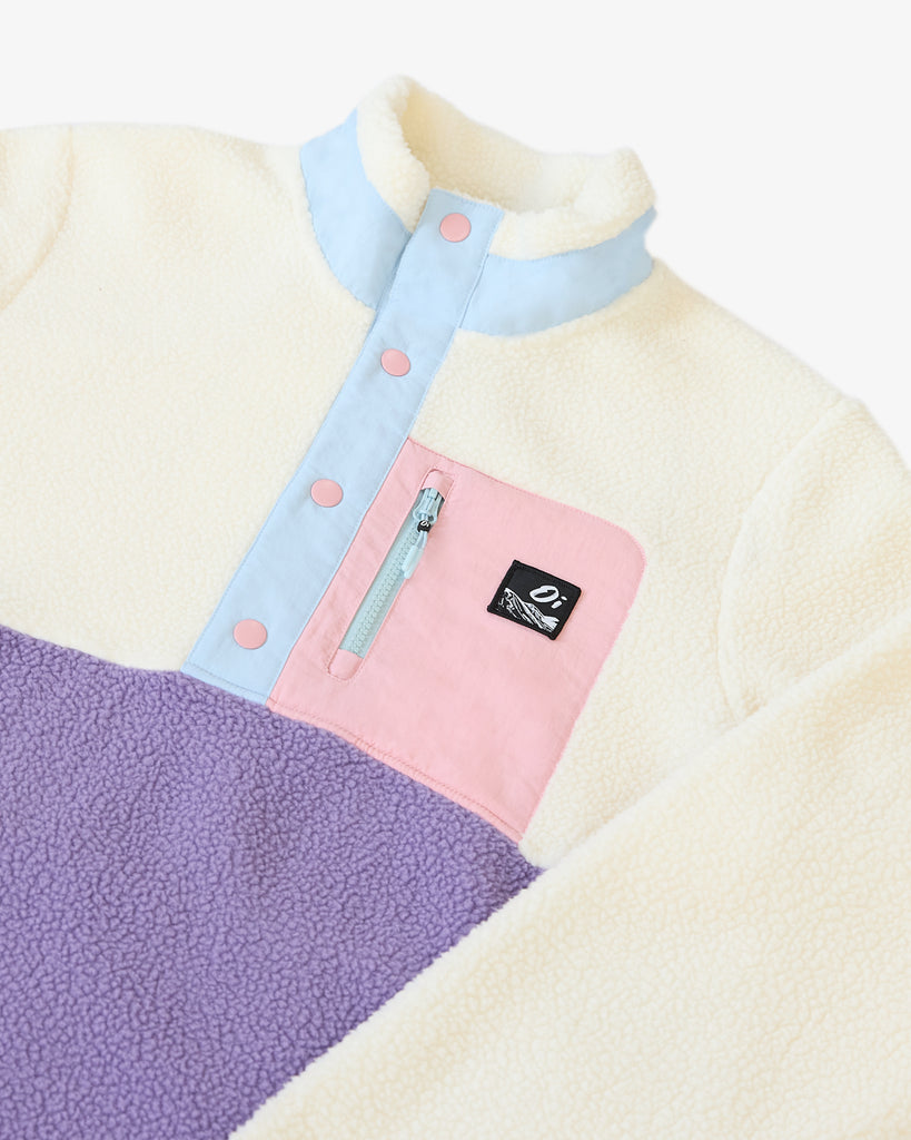 Candy Purple Button Up Women's Borg Fleece