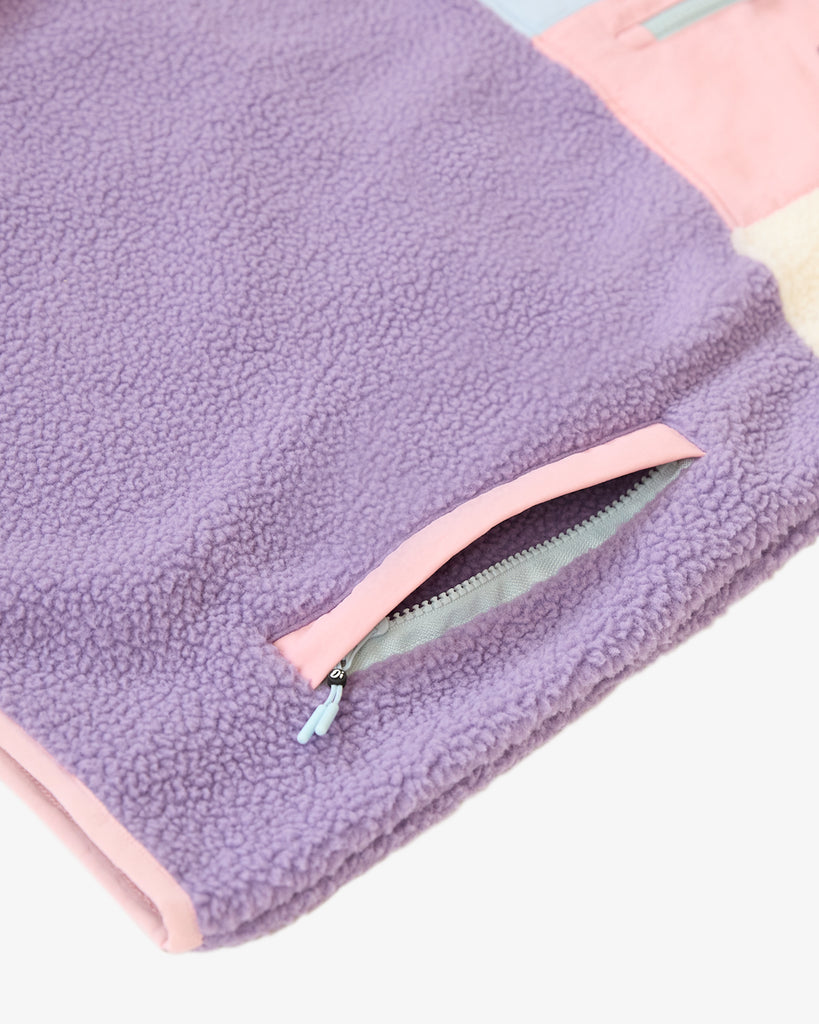 Candy Purple Button Up Women's Borg Fleece