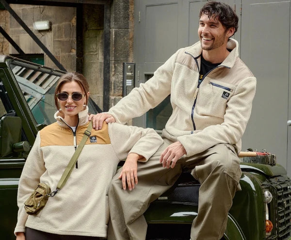 Models wearing OutsideIn Zip Fleece lifestyle photo